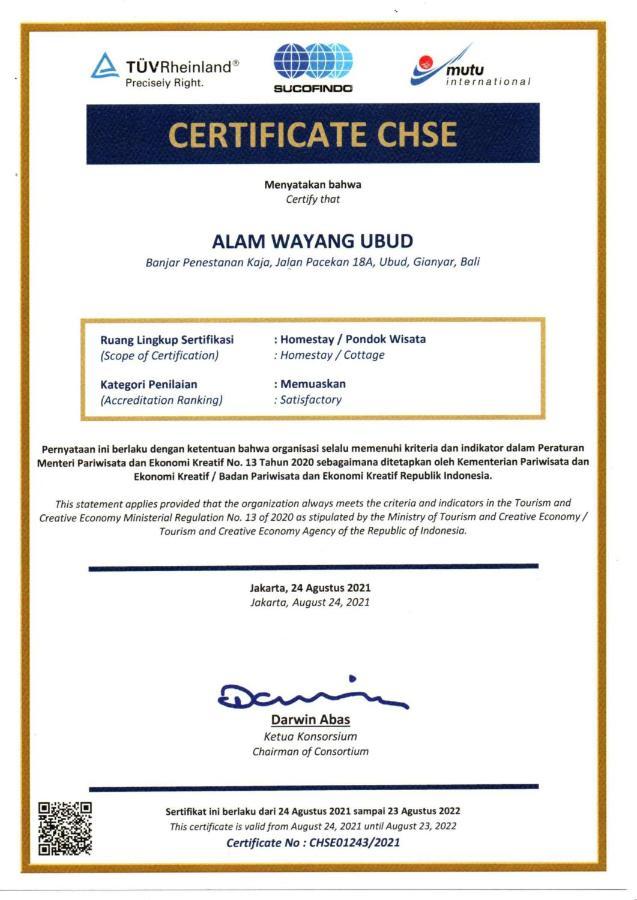 Alam Wayang Ubud - Chse Certified מראה חיצוני תמונה